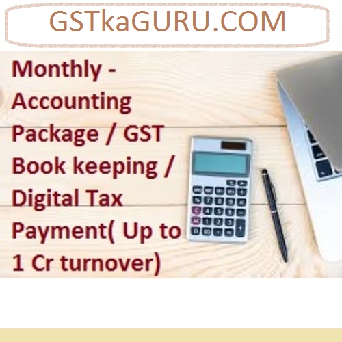 Monthly - Accounting Package / GST Book keeping / Digital Tax Payment( Up to 1 Cr turnover)